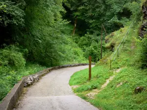 De bron van de Loue - Pad naar de site van de bron van de Loue