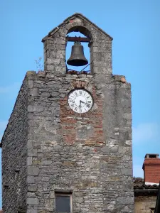 Bruniquel - Orologio e campana nel campanile