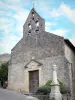 Bruniquel - Église avec son clocher-mur, et monument aux morts