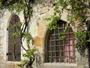 Bruniquel - Windows in een stenen huis