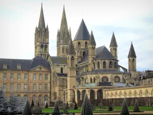 Caen - Abbaye-aux-Hommes abbey (convent buildings home to the town hall and Saint-Etienne church), and Jean-Marie Louvel esplanade