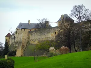 Caen - Duke's castle (fortress) home to the Fine art museum and the Normandy museum, trees and lawn