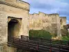 Caen - Drawbridge and Duke's castle (fortress) home to the Fine art museum and the Normandy museum, cloudy sky