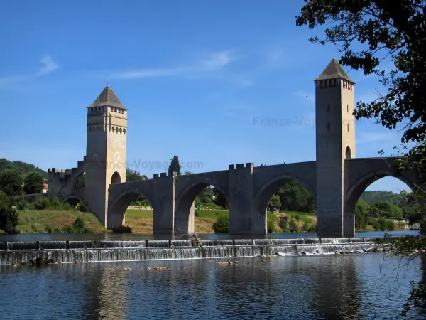 Cahors - Valentré ponte (ponte fortificato) e River (Lot), in Quercy