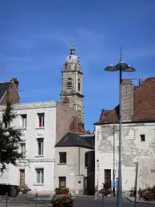 Cambrai - Bell tower, houses and lamppost