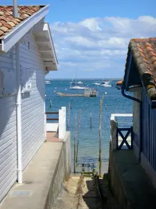 Le Canon - Austernzüchterhütten mit Blick auf das Becken von Arcachon