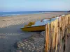 Le Cap-d'Agde - Sandy beach of the seaside resort, pedal boats and the Mediterranean Sea