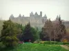 Carcassone - Vista do castelo do conde e as muralhas da cidade
