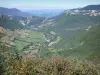 Carretera del puerto de Bataille - Parque Natural Regional de Vercors: panorama de las montañas del macizo de Vercors