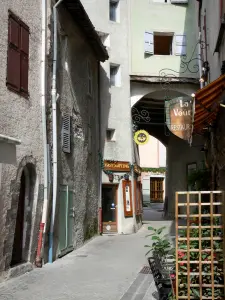 Castellane - Houses lining the Mitan street