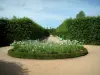Castello d'Ainay-le-Vieil - Parco vicolo con letto a fiore bianco