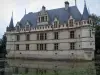 Castello di Azay-le-Rideau - Castello rinascimentale e il fiume (Indre) con ninfee