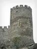 Castello di Chouvigny - Torre merlata del castello medievale, nella valle del Sioule (Sioule gola)