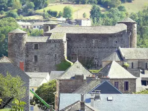 Castello di Coupiac - Vista del castello e il villaggio Coupiac tetti