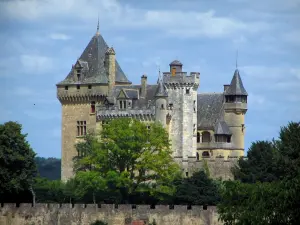 Castello di Montfort - Castello circondato da alberi, nella valle della Dordogna, nel Périgord