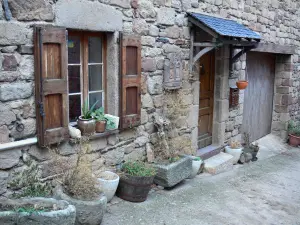 Castelnau-Pégayrols - Fachada de una casa de piedra