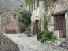 Castelnou - Façades de maisons du village médiéval