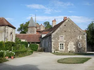 Castillo de Époisses - Fachadas de casas desde la explanada