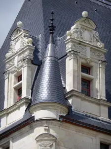 Castillo de Valençay - Buhardillas y la torreta de la torre del homenaje del renacimiento