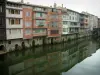 Castres - Alte Häuser die sich im Gewässer des Flusses (Agout) widerspiegeln