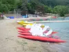 Causse Corrézien lake - Pedalo boating base at the edge of the water body