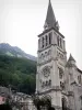 Cauterets - Spa town and health resort: bell tower of church Notre-Dame de Cauterets