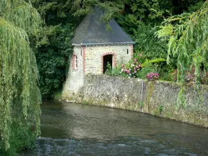 Chailland - Ernée-Tal: Fluss Ernée gesäumt von Grün