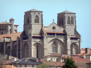 La Chaise-Dieu Abbey - Saint-Robert abbey church and houses in the village of La Chaise-Dieu