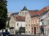 Châlons-en-Champagne - Houses of the old town and the Saint-Etienne cathedral of Gothic style