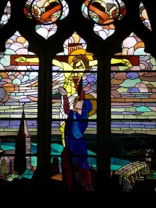 La Charité-sur-Loire - Inside the Notre-Dame priory church: stained glass window