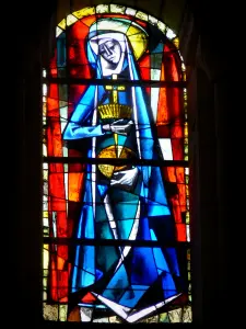 La Charité-sur-Loire - Inside the Notre-Dame priory church: stained glass window