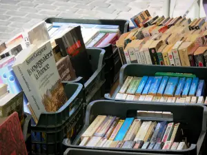 La Charité-sur-Loire - Stand de una biblioteca de libros