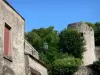 Charité-sur-Loire - 圆塔，树木和墙灯笼