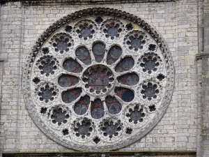 Chartres - Kathedrale Notre-Dame (gotischer Bau): Rosette (Fensterrose) der West-Fassade