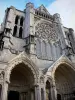 Chartres - Notre-Dame cathedral (Gothic building): Northern portal with its sculptures (statuary)