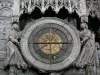 Chartres - Inside of the Notre-Dame cathedral (Gothic building): astronomical clock of the fence of the chancel (tower)