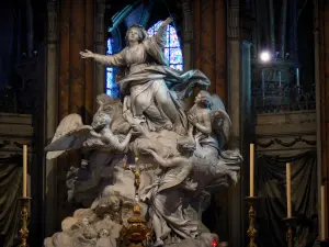 Chartres - Inside of the Notre-Dame cathedral (Gothic building)