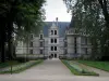 Château d'Azay-le-Rideau - Allée bordée de fleurs menant au château Renaissance