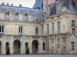 Château de Fontainebleau - Palais de Fontainebleau : ailes donnant sur la cour de la Fontaine