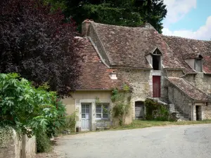 Château-Guillaume - Maisons du village ; sur la commune de Lignac, dans le vallon de l'Allemette, dans le Parc Naturel Régional de la Brenne