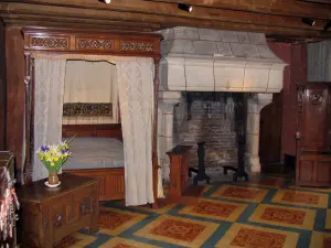 Château de Langeais - Intérieur du château : chambre bleue