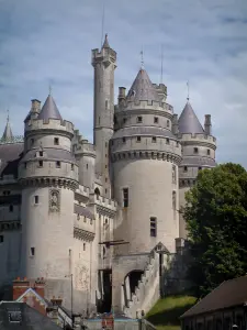 Château de Pierrefonds - Towers of the feudal château, trees, and roofs