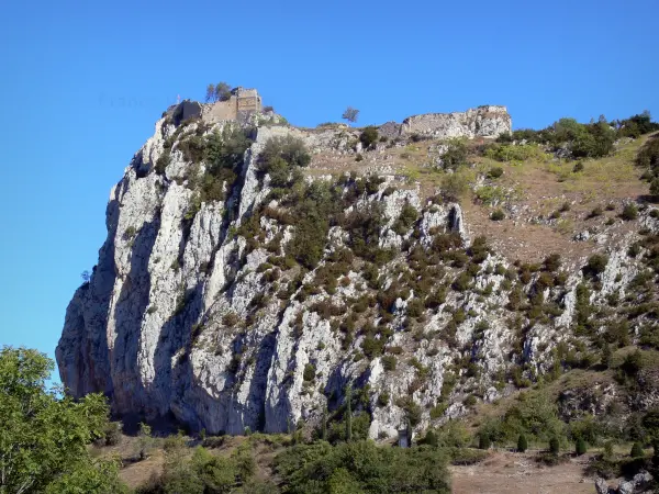 Château de Roquefixade - Katharen kasteel (ruïnes, ruïnes) hoog op een rots (POG)