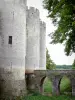 Château de Roquetaillade - Pont sur les douves et tours du château neuf