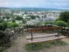 Château-Thierry - Bench on the ramparts overlooking the Hôtel-Dieu and the roofs of the town