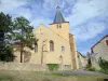 Chateauneuf-en-Auxois - N.城堡: 圣-菲利普-et-圣-雅克教堂的钟楼和平坦后殿