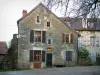 Chateauneuf-en-Auxois - N.城堡: 中世纪村庄的老房子