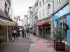 Châteauroux - Rue commerçante fleurie bordée de maisons et de boutiques