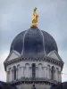 Châteauroux - Dome of the Notre-Dame church topped by a gilded bronze statue of the Virgin