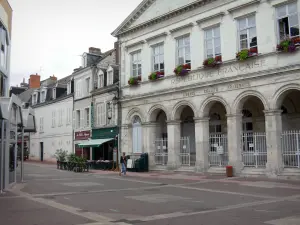 Châteauroux - Facades of houses and of the former Town Hall